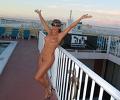 Alexandra Silk is happy at the Rooftop Resort